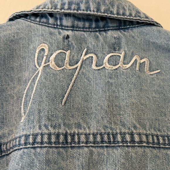 Pacsun Women Jean Jacket Vintage Tiger Japan Embroidered Light Wash denim Medium - Picture 5 of 8